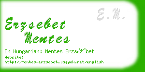 erzsebet mentes business card